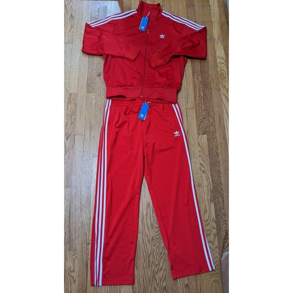 Adidas Originals Red Firebird Trefoil Tracksuit Pants Jacket Mens XL Full Set - Picture 1 of 13